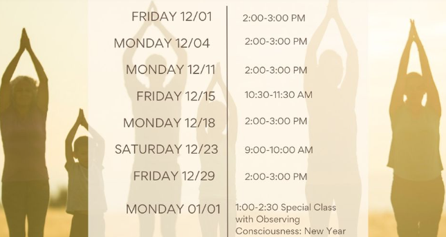 Alethea yoga schedule Dec '23